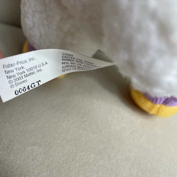 2003 Disney Mattel Easter Winnie The Pooh Plush - Picture 9 of 9